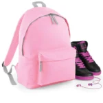 Bagbase Junior Fashion Backpack in Classic Pink and Light Grey
