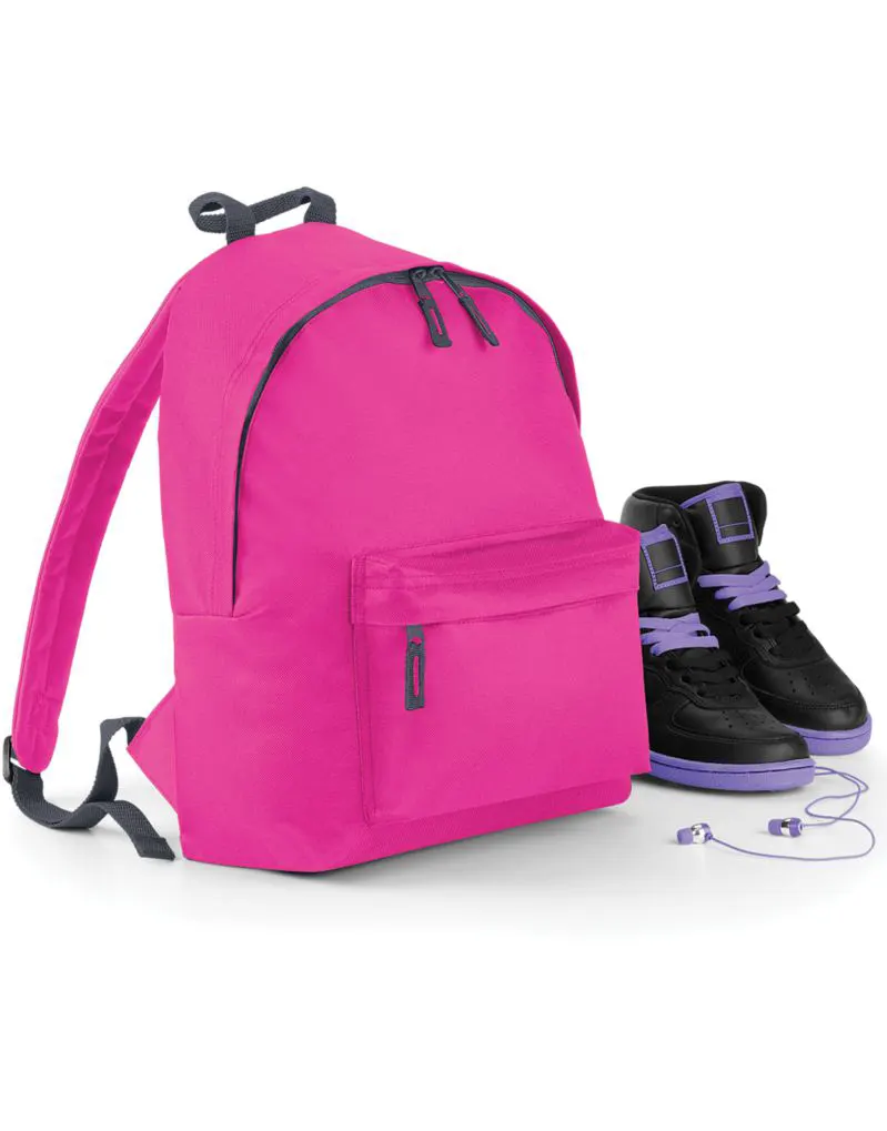 Bagbase Junior Fashion Backpack in Fuchsia and Graphite