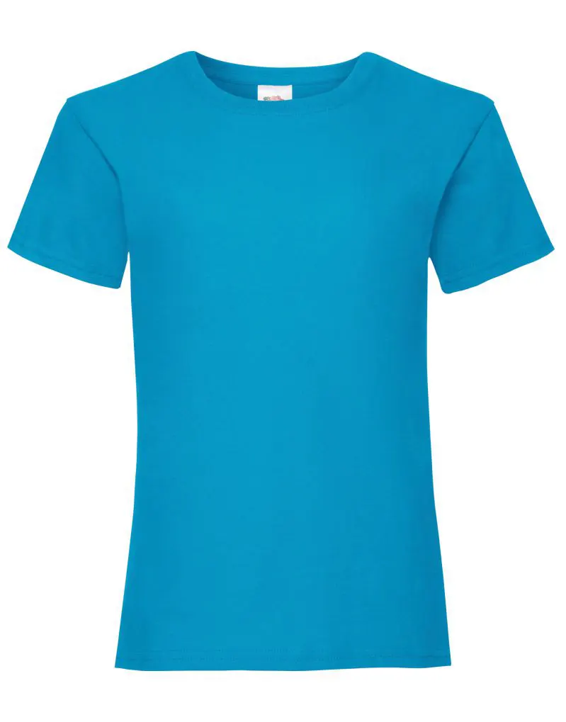 Fruit Of The Loom Kids Girls Valueweight T-Shirt in Azure Blue