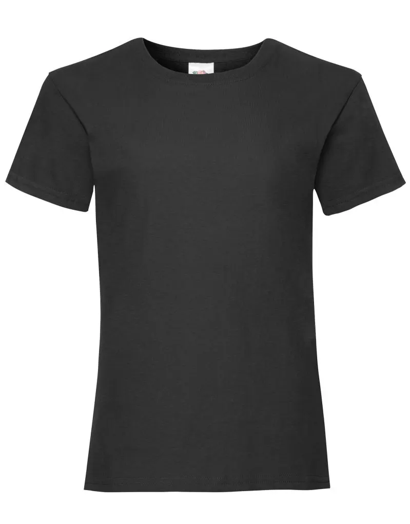 Fruit Of The Loom Kids Girls Valueweight T-Shirt in Black