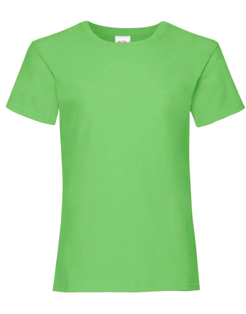 Fruit Of The Loom Kids Girls Valueweight T-Shirt in Lime