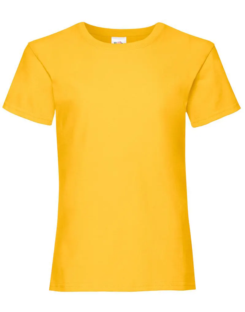 Fruit Of The Loom Kids Girls Valueweight T-Shirt in Sunflower