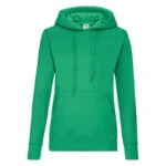Fruit Of The Loom Ladies Classic Hooded Sweat in Kelly Green