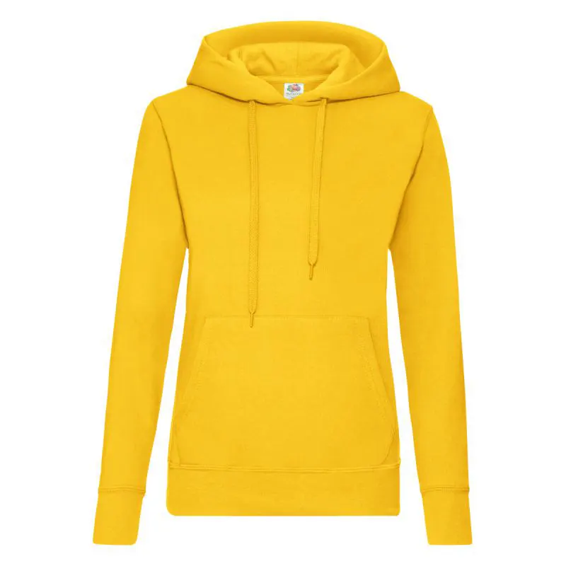 Fruit Of The Loom Ladies Classic Hooded Sweat in Sunflower