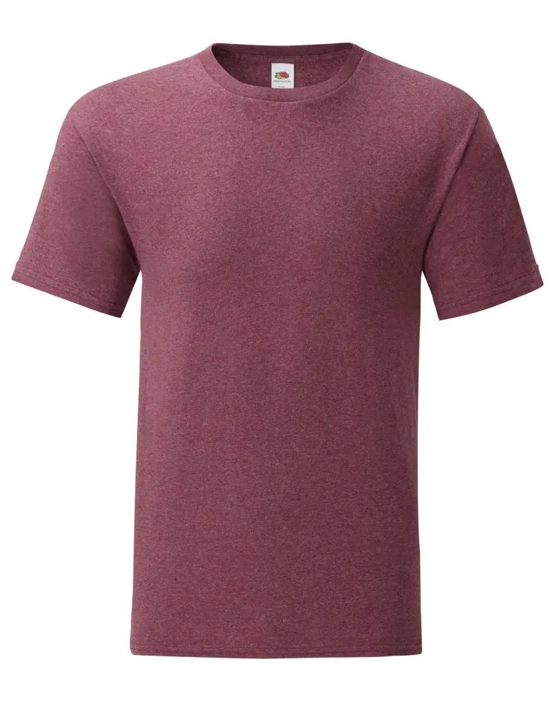 Fruit Of The Loom Mens Iconic 150 T-Shirt in Heather Burgundy