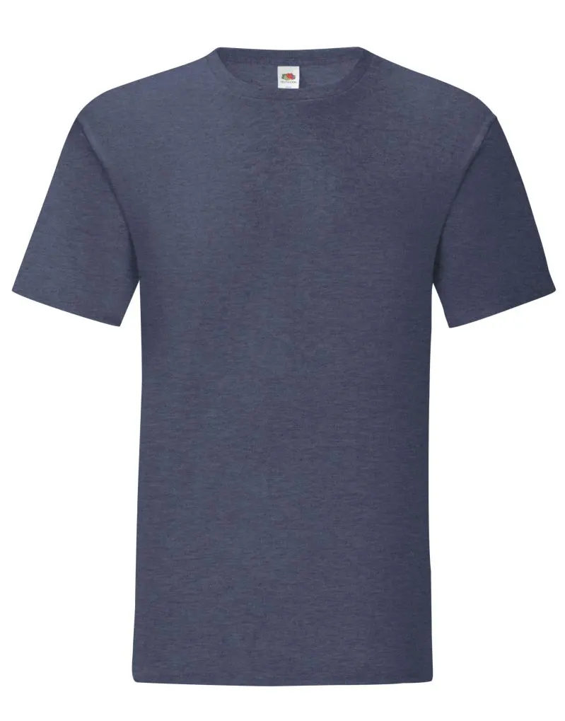 Fruit Of The Loom Mens Iconic 150 T-Shirt in Vintage Heather Navy