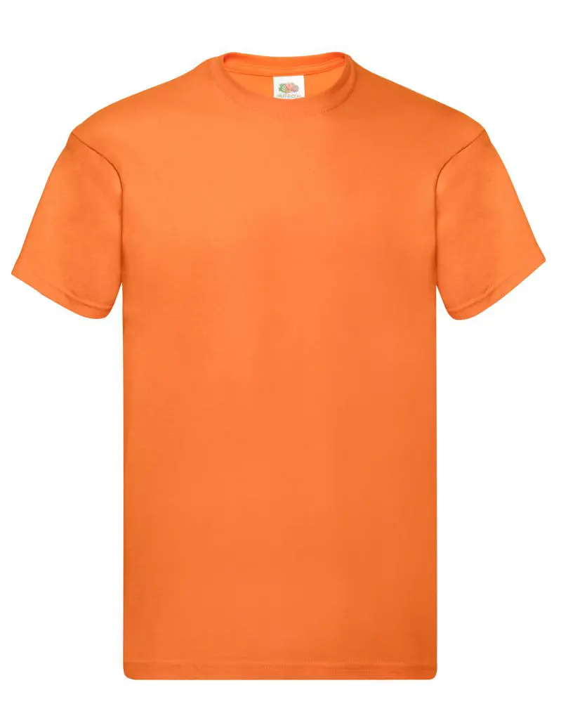 Fruit Of The Loom Mens Original T-Shirt in Orange