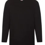 Fruit Of The Loom Mens Super Premium Long Sleeve T-Shirt in Black