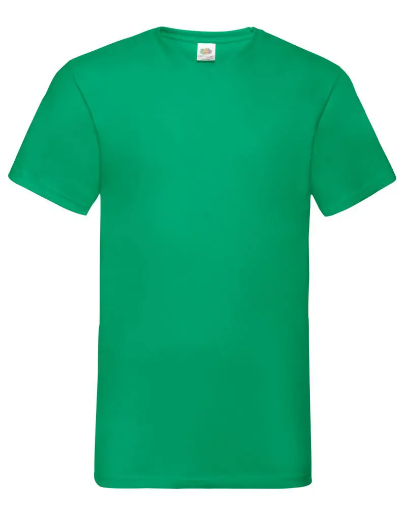 Fruit Of The Loom Mens Valueweight V-Neck T-Shirt in Kelly Green