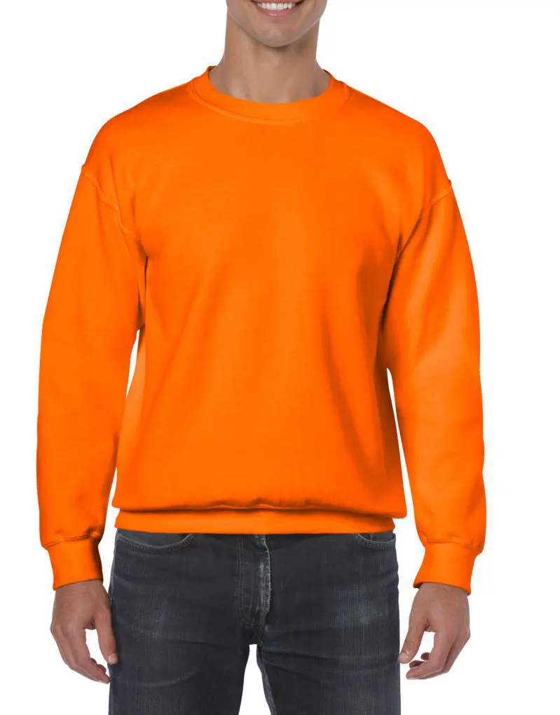 Gildan Heavy Blend Adult Crewneck Sweatshirt in Safety Orange