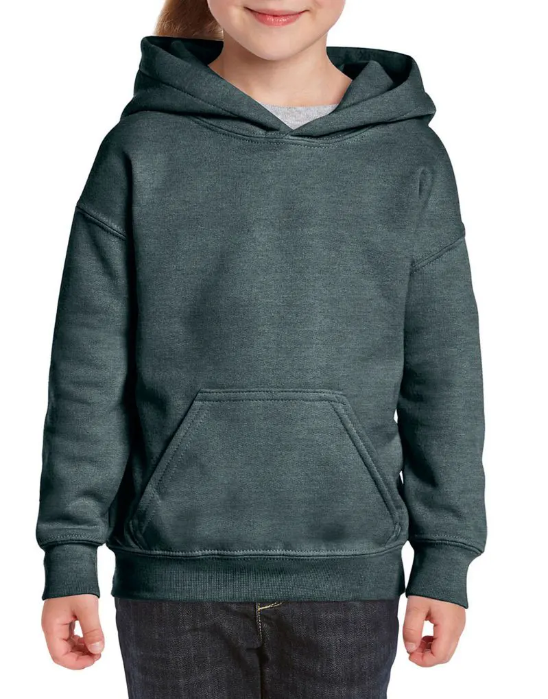 Gildan Kids Heavy Blend Youth Hooded Sweatshirt in Dark Heather