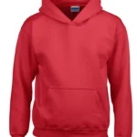 Gildan Kids Heavy Blend Youth Hooded Sweatshirt in Red