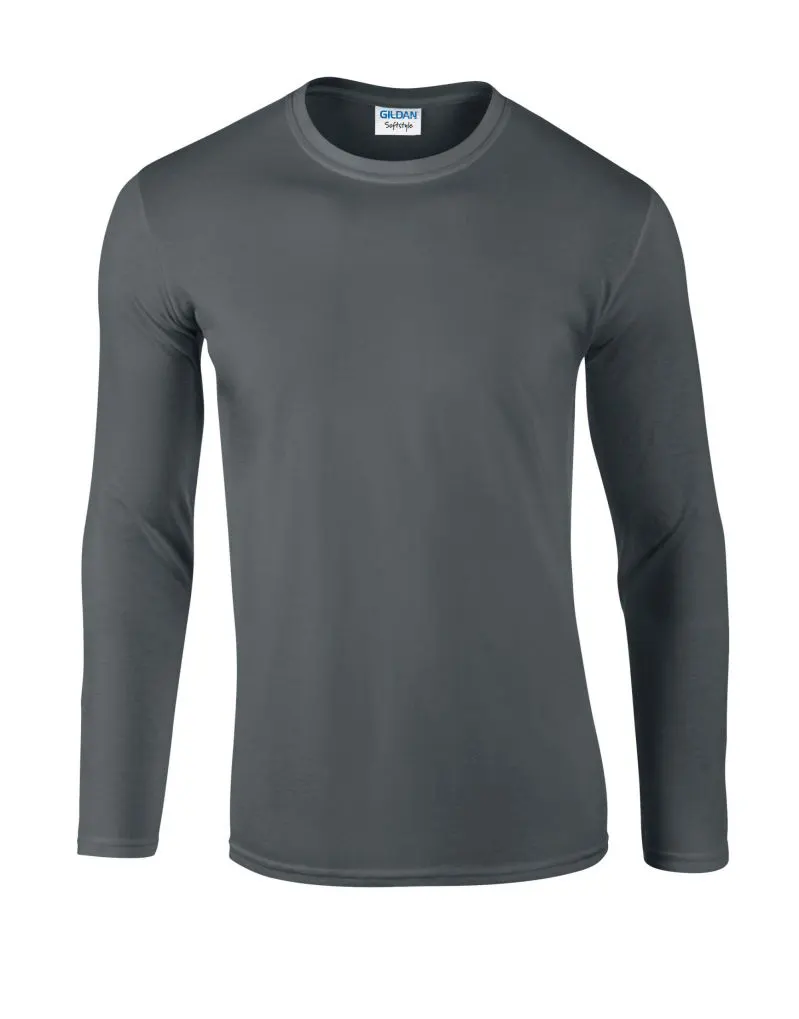Gildan Softstyle Adult Long Sleeve T-Shirt in Charcoal