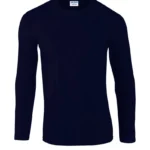 Gildan Softstyle Adult Long Sleeve T-Shirt in Navy Blue