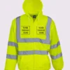 Hi-Vis Zipped Hoodie with Reflective Tape for Safety Workwear