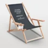 Wooden Deck Chair with Armrests