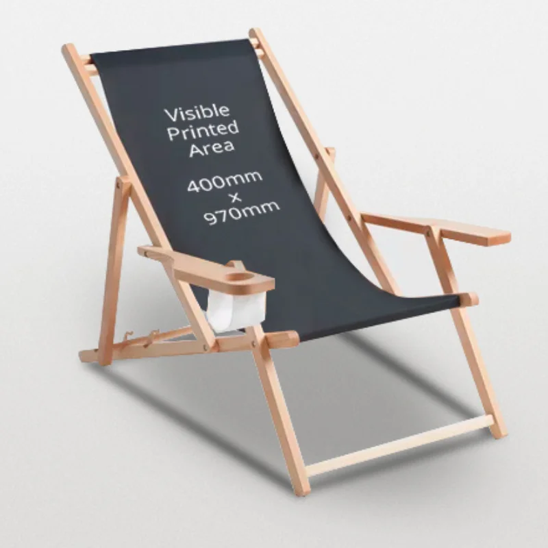 Wooden Deck Chair with Armrests